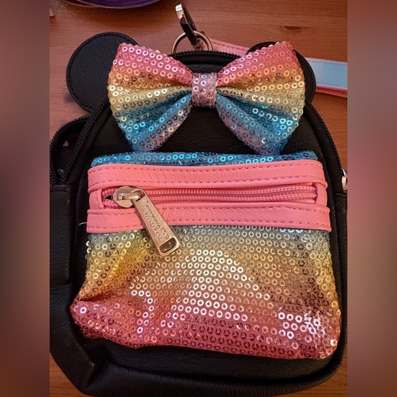 EUC darling loungefly mini Sequin mouse bag. Pink yellow & blue sequins ⭐️ - Picture 2 of 5